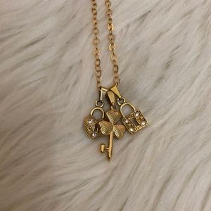 Gold plated charm necklace